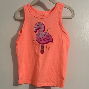Cat & Jack Girls' Neon Coral Flamingo Graphic Tank Top